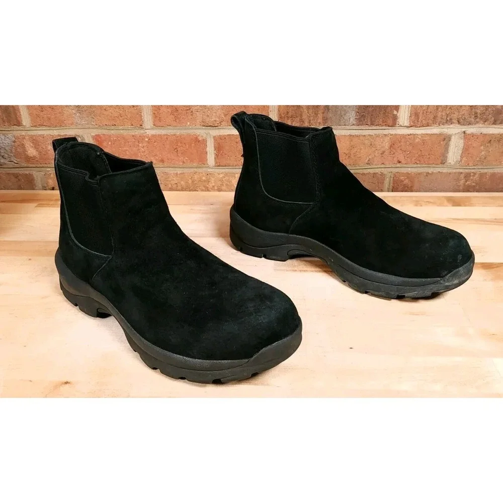 Duluth Trading Co Wild Boar Slip On Black Suede Leather Boots Mens 11 D